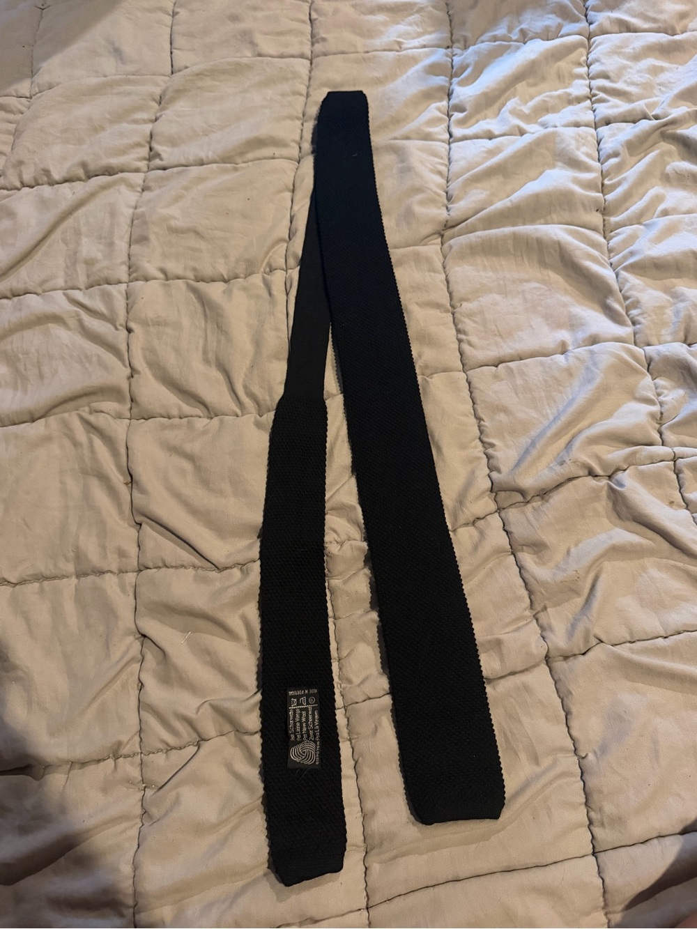 Stafford Black Knit Tie - Textured Slim Style